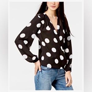 Black and White Polka Dot Blouse